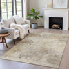 Piper Looms Chantille Abstract ACN2073 Tan Machine Washable Area Rug Lifestyle Image Feature