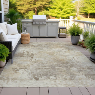Piper Looms Chantille Abstract ACN2073 Tan Machine Washable Area Rug Outdoor Lifestyle Image Feature