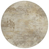 Piper Looms Chantille Abstract ACN2073 Tan Machine Washable Area Rug Round Main Image