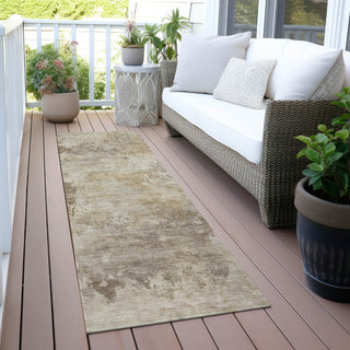 Piper Looms Chantille Abstract ACN2073 Tan Machine Washable Area Rug Runner Outdoor Lifestyle Image Feature