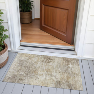 Piper Looms Chantille Abstract ACN2073 Tan Machine Washable Area Rug Scatter Outdoor Lifestyle Image Feature