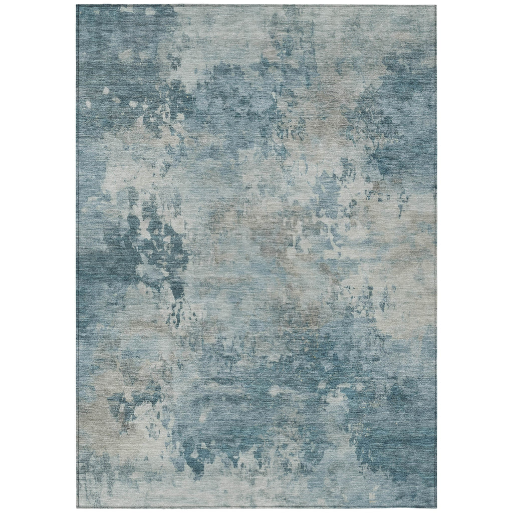 Piper Looms Chantille Abstract ACN2073 Teal Machine Washable Area Rug main image