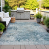 Piper Looms Chantille Abstract ACN2073 Teal Machine Washable Area Rug Outdoor Lifestyle Image Feature