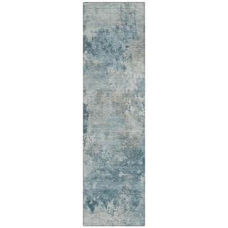 Piper Looms Chantille Abstract ACN2073 Teal Machine Washable Area Rug Runner Main Image
