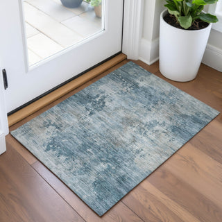 Piper Looms Chantille Abstract ACN2073 Teal Machine Washable Area Rug Scatter Lifestyle Image Feature