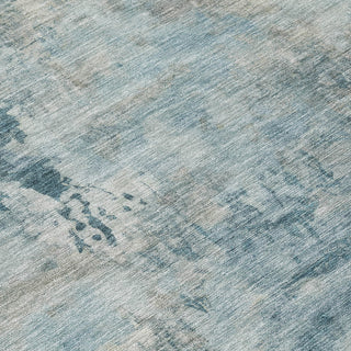 Piper Looms Chantille Abstract ACN2073 Teal Machine Washable Area Rug Swatch Image