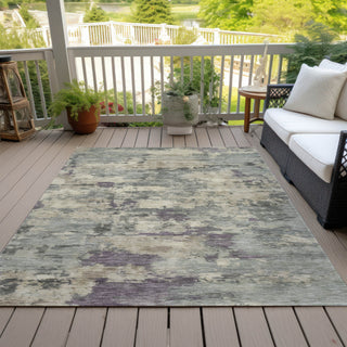 Piper Looms Chantille Abstract ACN2074 Sage Machine Washable Area Rug Outdoor Lifestyle Image Feature