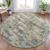 Piper Looms Chantille Abstract ACN2074 Sage Machine Washable Area Rug Round Lifestyle Image Feature