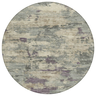 Piper Looms Chantille Abstract ACN2074 Sage Machine Washable Area Rug Round Main Image