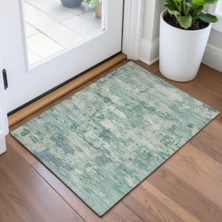 Piper Looms Chantille Abstract ACN2074 Teal Machine Washable Area Rug Scatter Lifestyle Image Feature