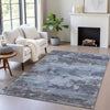 Piper Looms Chantille Abstract ACN2075 Blue Machine Washable Area Rug Lifestyle Image Feature