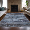 Piper Looms Chantille Abstract ACN2075 Blue Machine Washable Area Rug Lifestyle Image Feature