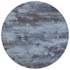 Piper Looms Chantille Abstract ACN2075 Blue Machine Washable Area Rug Round Main Image