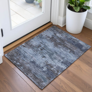 Piper Looms Chantille Abstract ACN2075 Blue Machine Washable Area Rug Scatter Lifestyle Image Feature