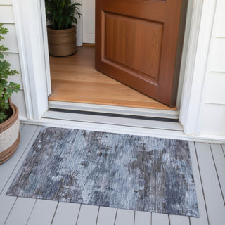 Piper Looms Chantille Abstract ACN2075 Blue Machine Washable Area Rug Scatter Outdoor Lifestyle Image Feature