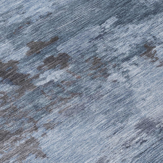 Piper Looms Chantille Abstract ACN2075 Blue Machine Washable Area Rug Swatch Image