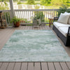 Piper Looms Chantille Abstract ACN2075 Mint Machine Washable Area Rug Outdoor Lifestyle Image Feature
