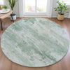 Piper Looms Chantille Abstract ACN2075 Mint Machine Washable Area Rug Round Lifestyle Image Feature