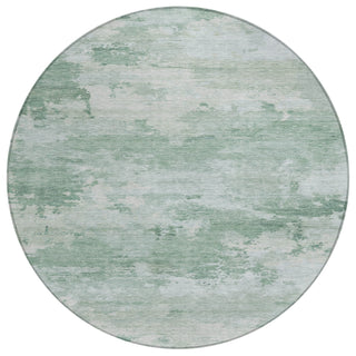 Piper Looms Chantille Abstract ACN2075 Mint Machine Washable Area Rug Round Main Image
