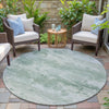 Piper Looms Chantille Abstract ACN2075 Mint Machine Washable Area Rug Round Outdoor Lifestyle Image Feature