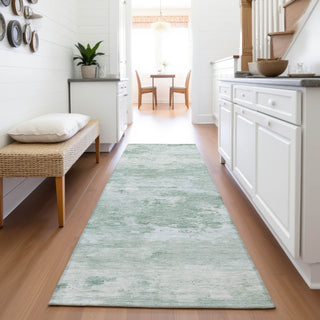 Piper Looms Chantille Abstract ACN2075 Mint Machine Washable Area Rug Runner Lifestyle Image Feature