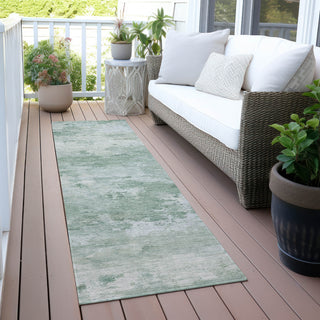 Piper Looms Chantille Abstract ACN2075 Mint Machine Washable Area Rug Runner Outdoor Lifestyle Image Feature