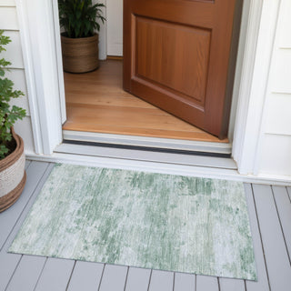 Piper Looms Chantille Abstract ACN2075 Mint Machine Washable Area Rug Scatter Outdoor Lifestyle Image Feature