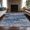 Piper Looms Chantille Abstract ACN2075 Navy Machine Washable Area Rug Lifestyle Image Feature