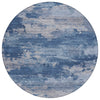 Piper Looms Chantille Abstract ACN2075 Navy Machine Washable Area Rug Round Main Image