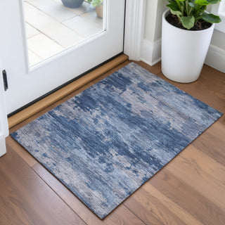 Piper Looms Chantille Abstract ACN2075 Navy Machine Washable Area Rug Scatter Lifestyle Image Feature