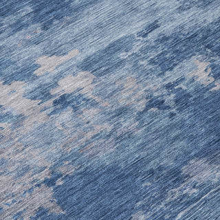 Piper Looms Chantille Abstract ACN2075 Navy Machine Washable Area Rug Swatch Image