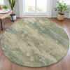 Piper Looms Chantille Abstract ACN2075 Seafoam Machine Washable Area Rug Round Lifestyle Image Feature