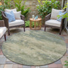 Piper Looms Chantille Abstract ACN2075 Seafoam Machine Washable Area Rug Round Outdoor Lifestyle Image Feature