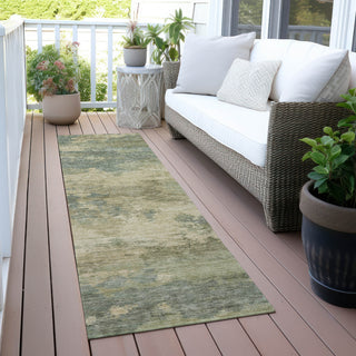 Piper Looms Chantille Abstract ACN2075 Seafoam Machine Washable Area Rug Runner Outdoor Lifestyle Image Feature