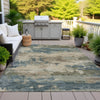 Piper Looms Chantille Abstract ACN2075 Teal Machine Washable Area Rug Outdoor Lifestyle Image Feature