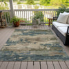 Piper Looms Chantille Abstract ACN2075 Teal Machine Washable Area Rug Outdoor Lifestyle Image Feature