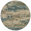 Piper Looms Chantille Abstract ACN2075 Teal Machine Washable Area Rug Round Main Image