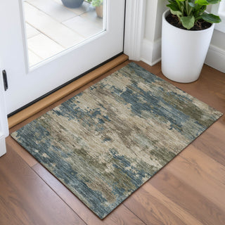 Piper Looms Chantille Abstract ACN2075 Teal Machine Washable Area Rug Scatter Lifestyle Image Feature