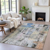 Piper Looms Chantille Abstract ACN2076 Blue Machine Washable Area Rug Lifestyle Image Feature