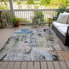 Piper Looms Chantille Abstract ACN2076 Blue Machine Washable Area Rug Outdoor Lifestyle Image Feature