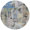 Piper Looms Chantille Abstract ACN2076 Blue Machine Washable Area Rug Round Main Image