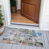 Piper Looms Chantille Abstract ACN2076 Blue Machine Washable Area Rug Scatter Outdoor Lifestyle Image Feature