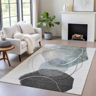 Piper Looms Chantille Abstract ACN2077 Ivory Machine Washable Area Rug Lifestyle Image Feature
