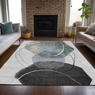 Piper Looms Chantille Abstract ACN2077 Ivory Machine Washable Area Rug Lifestyle Image Feature