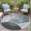 Piper Looms Chantille Abstract ACN2077 Ivory Machine Washable Area Rug Round Outdoor Lifestyle Image Feature