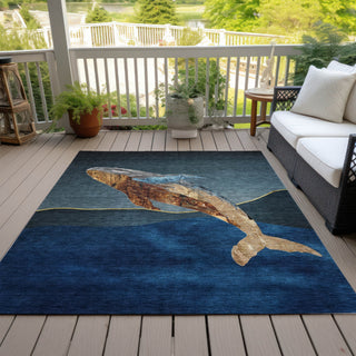 Piper Looms Chantille Coastal ACN2078 Blue Machine Washable Area Rug Outdoor Lifestyle Image Feature