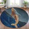 Piper Looms Chantille Coastal ACN2078 Blue Machine Washable Area Rug Round Lifestyle Image Feature