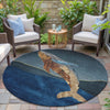 Piper Looms Chantille Coastal ACN2078 Blue Machine Washable Area Rug Round Outdoor Lifestyle Image Feature