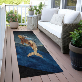 Piper Looms Chantille Coastal ACN2078 Blue Machine Washable Area Rug Runner Outdoor Lifestyle Image Feature