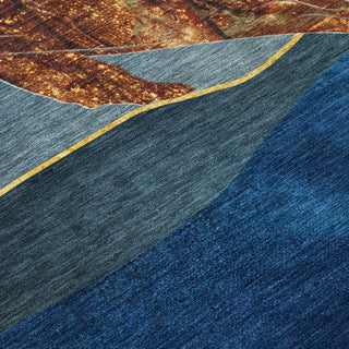 Piper Looms Chantille Coastal ACN2078 Blue Machine Washable Area Rug Swatch Image